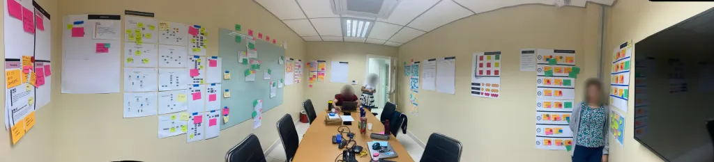 Workshop de Lean Inception com o cliente, cinco dias em war room