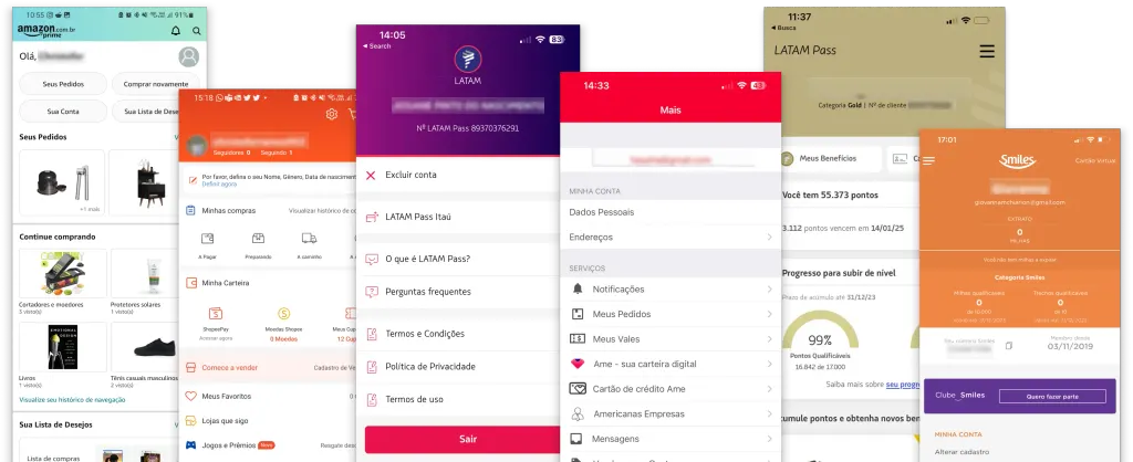 Benchmark of profile sections in other retail apps