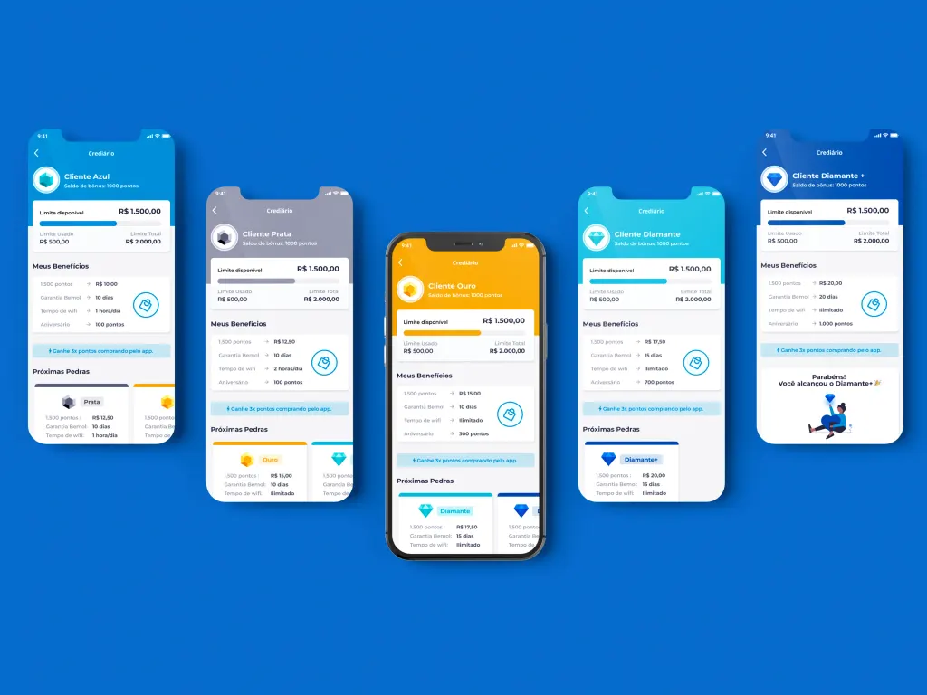 Crediário section in the redesigned profile