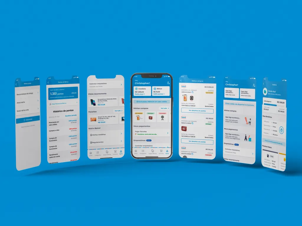 The full set of redesigned profile screens